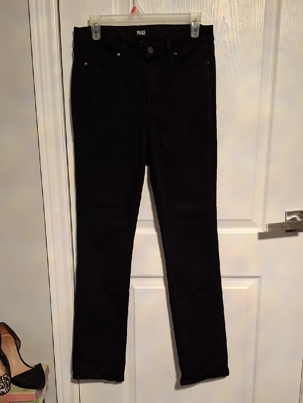 PAIGE Black High-Rise Slim Jeans